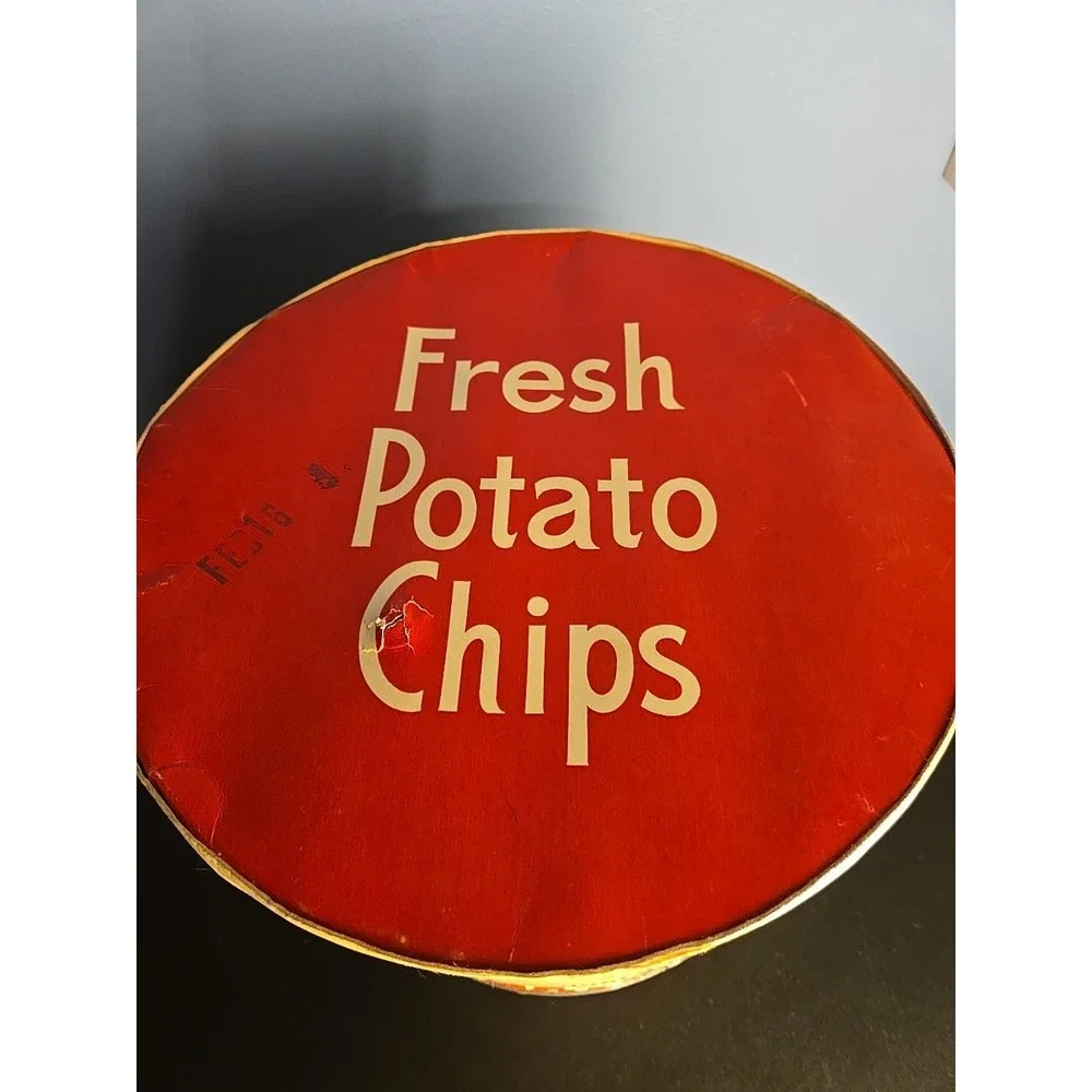 BON TON VINTAGE CARDBOARD Paper‎ POTATO CHIP ADVERTISING CONTAINER YORK PA